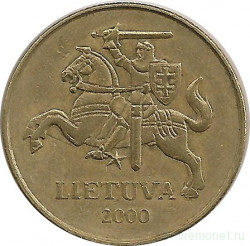 Монета. Литва. 50 центов 2000 год.