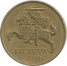 Аверс.Монета. Литва. 50 центов 2000 год.