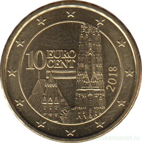 Монета. Австрия. 10 центов 2018.