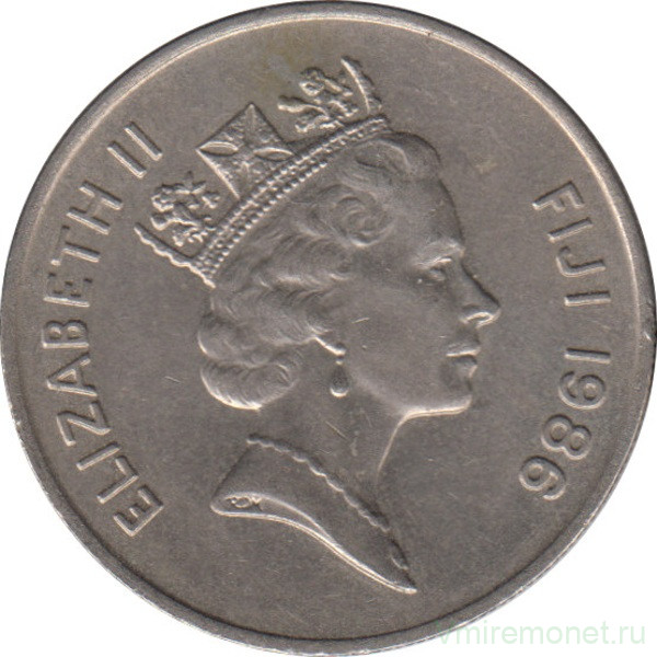 Монета. Фиджи. 10 центов 1986 год.