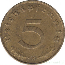 Монета. Германия. Третий Рейх. 5 рейхспфеннигов 1939 год. Монетный двор - Вена (B).