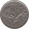 Монета. Бермудские острова. 10 центов 1985 год. ав.