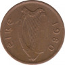 Монета. Ирландия. 1/2 пенни 1980 год. ав.