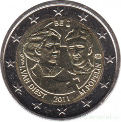 Монета. Бельгия. 2 евро 2011 год. 100 лет Международному женскому дню.