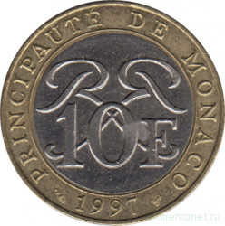 Монета. Монако. 10 франков 1997 год.