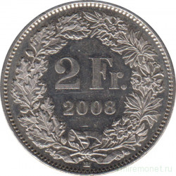 Монета. Швейцария. 2 франка 2008 год.