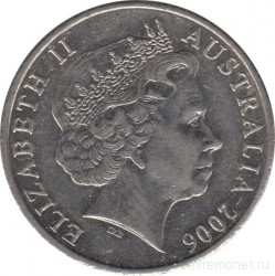 Монета. Австралия. 20 центов 2006 год.