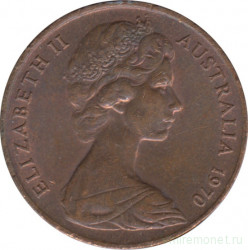 Монета. Австралия. 2 цента 1970 год.