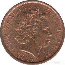 Монета. Новая Зеландия. 10 центов 2006 год.