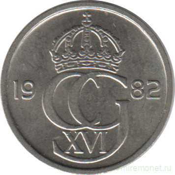 Монета. Швеция. 10 эре 1982 год.