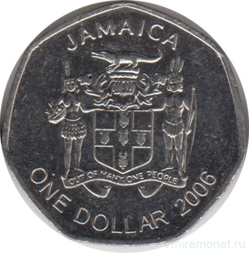 Монета. Ямайка. 1 доллар 2006 год.