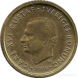 Монета. Швеция. 10 крон 2006 год.