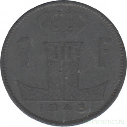 Монета. Бельгия. 1 франк 1943 год. BELGIE-BELGIQUE.