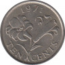 Монета. Бермудские острова. 10 центов 1971 год. ав.