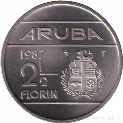 Монета. Аруба. 2,5 флорина 1987 год.