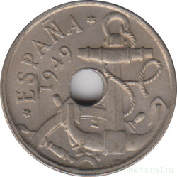 Монета. Испания. 50 сентимо 1954 (1949) год.