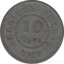 Монета. Бельгия. 10 сантимов 1917 год.