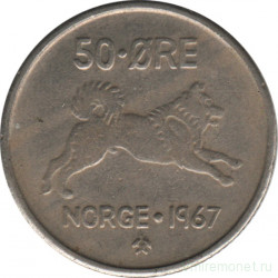 Монета. Норвегия. 50 эре 1967 год.