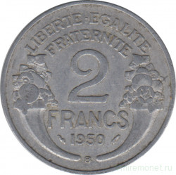 Монета. Франция. 2 франка 1950 год. Монетный двор - Бомонт(B).