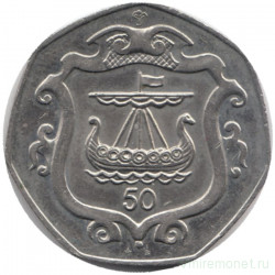 Монета. Остров Мэн. 50 пенсов 1985 год. АВ.
