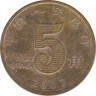 Монета. Китай. 5 цзяо 2007 год. ав.