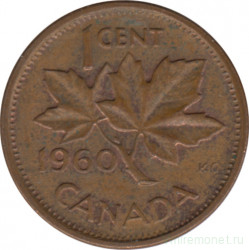 Монета. Канада. 1 цент 1960 год.