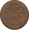 Монета. Канада. 1 цент 1960 год. ав.