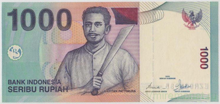 Банкнота. Индонезия. 1000 рупий 2000 год. Тип 141а.