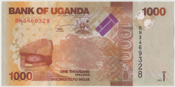 Банкнота. Уганда. 1000 шиллингов 2013 год. Тип 49b.