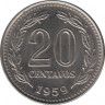 Монета. Аргентина. 20 сентаво 1959 год. ав.