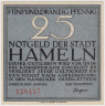 Бона. Нотгельд. Германия. Город Хамелн. 25 пфеннигов 1921 год. Вариант 566.1.а.1. ав.