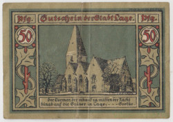 Бона. Нотгельд. Германия. Город Лаге. 50 пфеннигов 1921 год. Вариант 757.2.2.