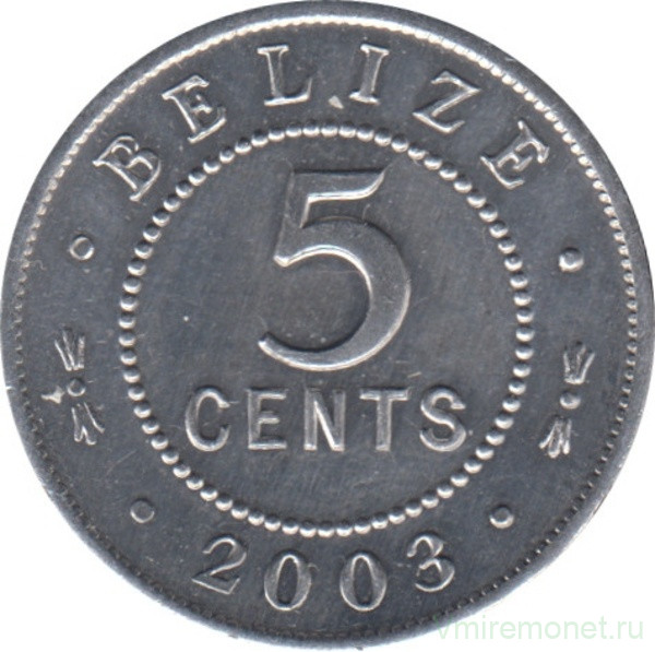 Монета. Белиз. 5 центов 2003 год.