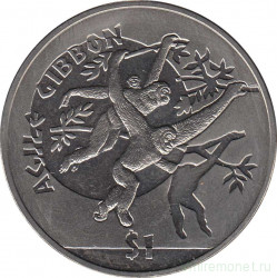 Монета. Сьерра-Леоне. 1 доллар 2011 год. Гиббон.
