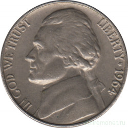 Монета. США. 5 центов 1964 год.  Монетный двор D.