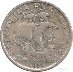 Монета. Португалия. 10 эскудо 1954 год.
