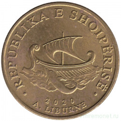 Монета. Албания. 20 леков 2020 год. (Античное мореплавание).  Монета. Албания. 20 леков 2020 год. (Античное мореплавание).