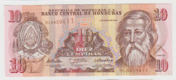 Банкнота. Гондурас. 10 лемпир 2010 год.