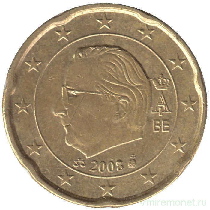 Монета. Бельгия. 20 центов 2008 год. 