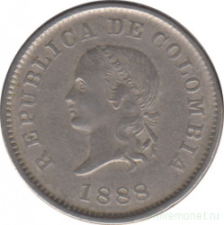 Монета. Колумбия. 5 сентаво 1888 год.
