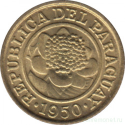 Монета. Парагвай. 1 сентимо 1950 год.