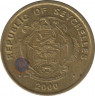 Монета. Сейшельские острова. 10 центов 2000 год. ав.