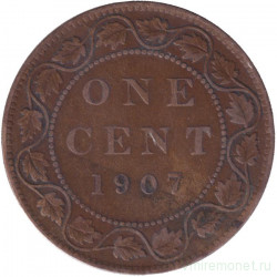 Монета. Канада. 1 цент 1907 год.
