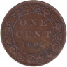 Монета. Канада. 1 цент 1907 год.