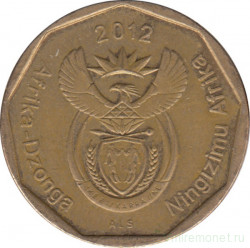 Монета. Южно-Африканская республика (ЮАР). 50 центов 2012 год.