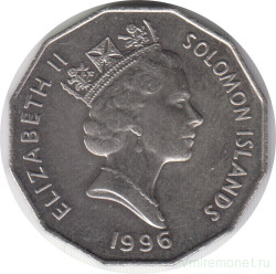 Монета. Соломоновы острова. 50 центов 1996 год.