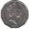Монета. Соломоновы острова. 50 центов 1996 год.