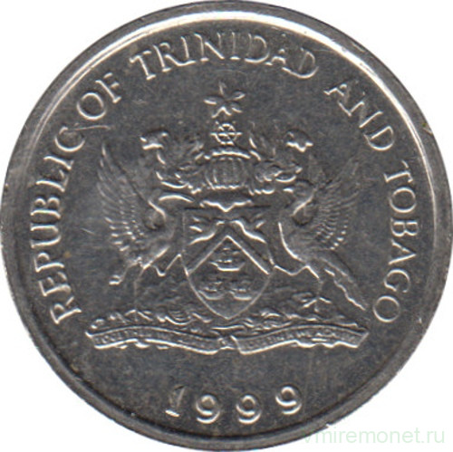 Монета. Тринидад и Тобаго. 10 центов 1999 год.