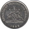 Монета. Тринидад и Тобаго. 10 центов 1999 год. ав.
