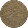 Монета. Центральноафриканский экономический и валютный союз (ВЕАС). 5 франков 1980 год. ав.